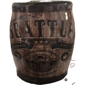 Seattle Washington Emerald City Wooden Barrel Style Shot Glass